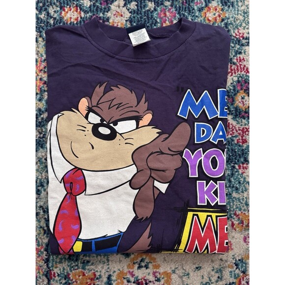 Vintage 90'S HONORS LOONEY TUNES Tasmanian Devil Character Print T-Shirt Size L - Picture 8 of 8